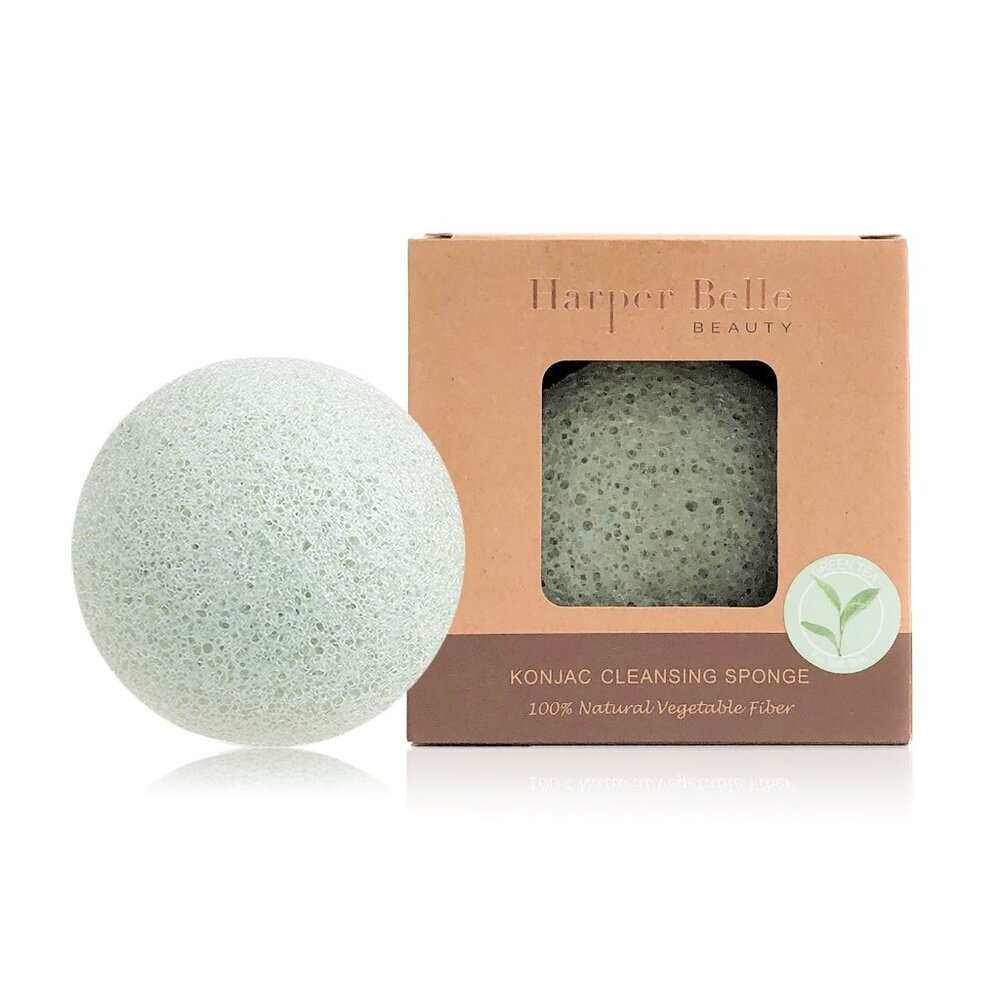 HARPER BELLE BEAUTY Organic Konjac Sponge | Green Tea